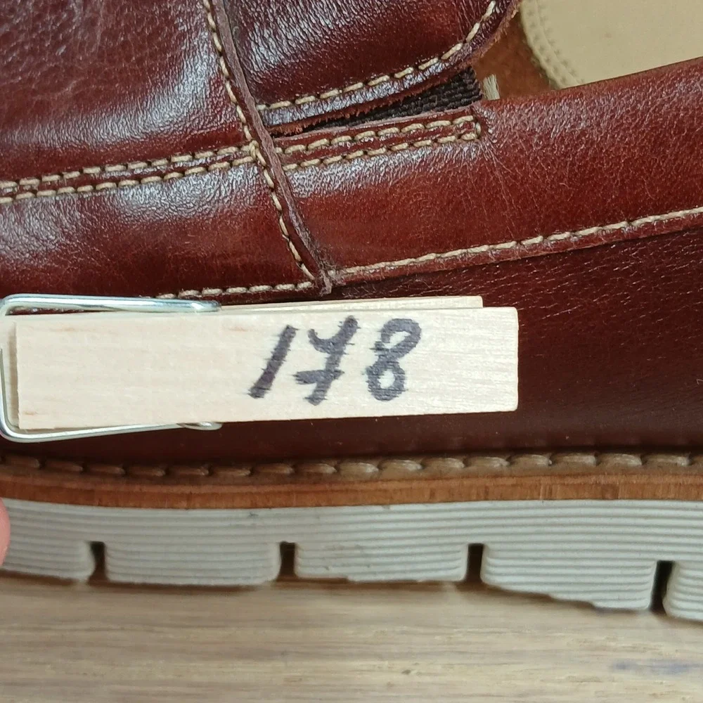 Johnson & Murphy Penny Loafer Men 10 Brown Leather Lightweight Wedge Sole Shoes